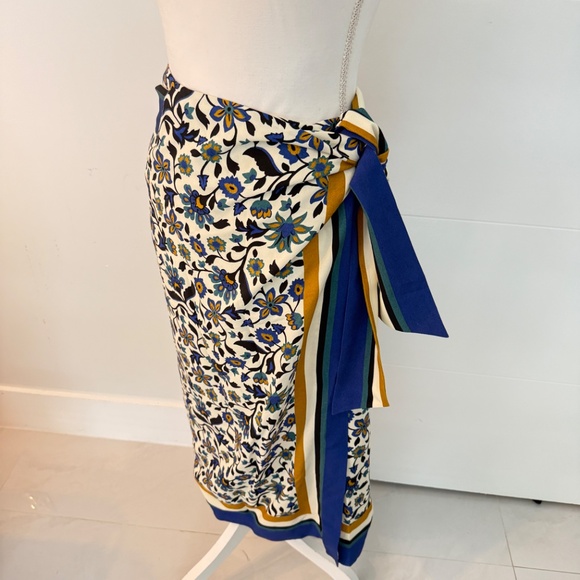 Sezane and Momoni Floral Maxi Wrap Skirt with Long Sleeve Top Sz 36 - Picture 5 of 15